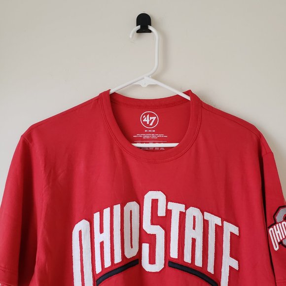 Ohio State Buckeyes T-Shirt Tee Mens Medium Red 47 OSU Sleeve Logo NCAA NWT - Picture 3 of 11